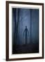 Slender Man In Woods-null-Framed Art Print