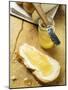 Slice of Bread Plait with Butter and Honey-null-Mounted Photographic Print