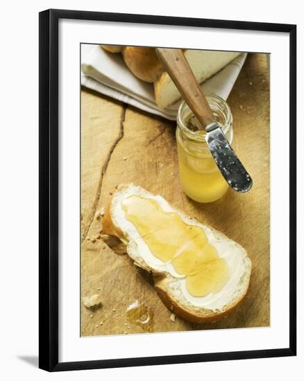 Slice of Bread Plait with Butter and Honey-null-Framed Photographic Print