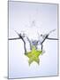 Slice of Carambola Falling into Water-Kröger & Gross-Mounted Photographic Print