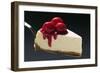 Slice of Cheesecake with Cherries on Cake Server-Foodcollection-Framed Photographic Print