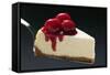 Slice of Cheesecake with Cherries on Cake Server-Foodcollection-Framed Stretched Canvas