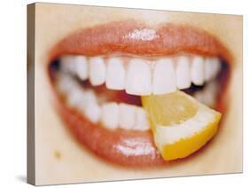 Slice of Lemon Between Teeth-Cristina-Stretched Canvas