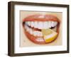 Slice of Lemon Between Teeth-Cristina-Framed Premium Photographic Print