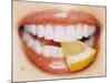 Slice of Lemon Between Teeth-Cristina-Mounted Photographic Print