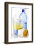 Slice of Lemon Falling into a Glass of Mineral Water-Foodcollection-Framed Photographic Print