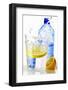 Slice of Lemon Falling into a Glass of Mineral Water-Foodcollection-Framed Photographic Print