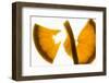 Slice of Orange Cut into Two Pieces, Backlit-Foodcollection-Framed Photographic Print