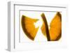 Slice of Orange Cut into Two Pieces, Backlit-Foodcollection-Framed Photographic Print