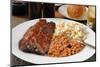 Sliced Beef Brisket with Boston Baked Beans-MSPhotographic-Mounted Photographic Print