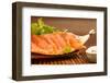 Sliced Raw Fatty  Salmon Sashimi-Netfalls-Framed Photographic Print