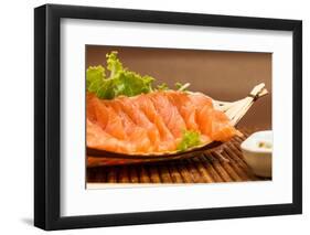 Sliced Raw Fatty  Salmon Sashimi-Netfalls-Framed Photographic Print