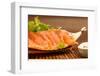 Sliced Raw Fatty  Salmon Sashimi-Netfalls-Framed Photographic Print