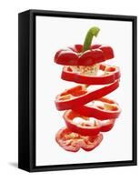 Sliced Red Peppers-Petr Gross-Framed Stretched Canvas