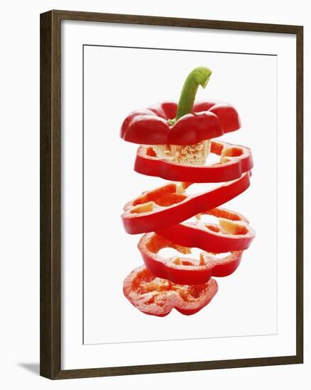 Sliced Red Peppers-Petr Gross-Framed Photographic Print