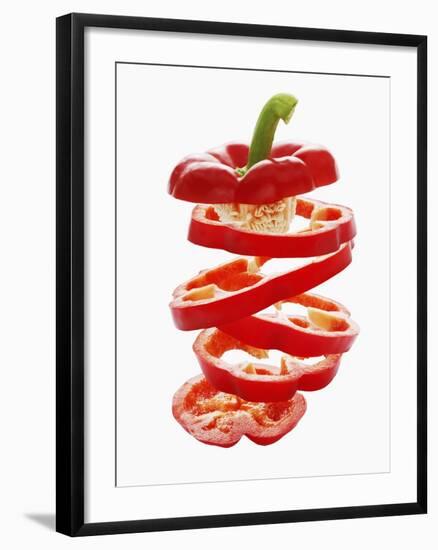 Sliced Red Peppers-Petr Gross-Framed Photographic Print