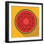 Sliced Watermelon Flat Icon-Yulia Ryabokon-Framed Premium Giclee Print