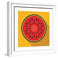 Sliced Watermelon Flat Icon-Yulia Ryabokon-Framed Premium Giclee Print