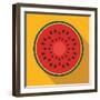 Sliced Watermelon Flat Icon-Yulia Ryabokon-Framed Art Print