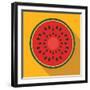 Sliced Watermelon Flat Icon-Yulia Ryabokon-Framed Art Print