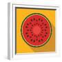 Sliced Watermelon Flat Icon-Yulia Ryabokon-Framed Art Print