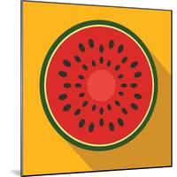 Sliced Watermelon Flat Icon-Yulia Ryabokon-Mounted Art Print