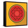 Sliced Watermelon Flat Icon-Yulia Ryabokon-Framed Stretched Canvas