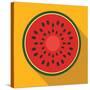 Sliced Watermelon Flat Icon-Yulia Ryabokon-Stretched Canvas