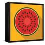 Sliced Watermelon Flat Icon-Yulia Ryabokon-Framed Stretched Canvas