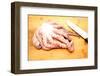 Slicing Raw Octopus for A Gourmet Dinner-Bill C-Framed Photographic Print