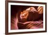 Slickrock formations in lower Antelope Canyon, Navajo Indian Reservation, Arizona, USA.-Russ Bishop-Framed Photographic Print