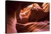 Slickrock formations in lower Antelope Canyon, Navajo Indian Reservation, Arizona, USA.-Russ Bishop-Stretched Canvas