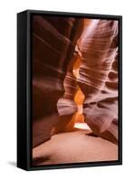 Slickrock formations in upper Antelope Canyon, Navajo Indian Reservation, Arizona, USA.-Russ Bishop-Framed Stretched Canvas