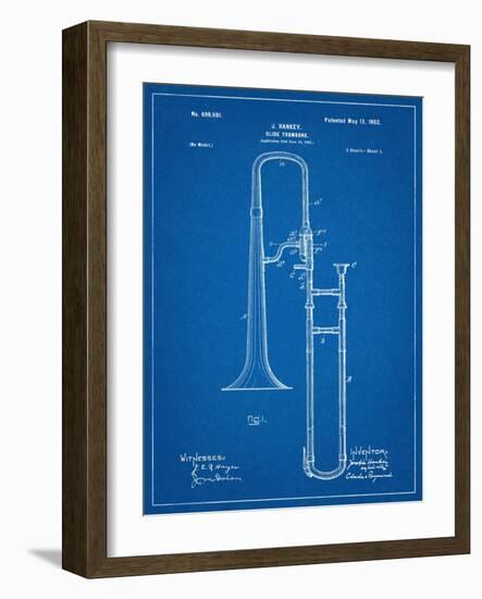 Slide Trombone Instrument Patent-null-Framed Art Print