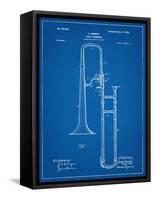 Slide Trombone Instrument Patent-null-Framed Stretched Canvas