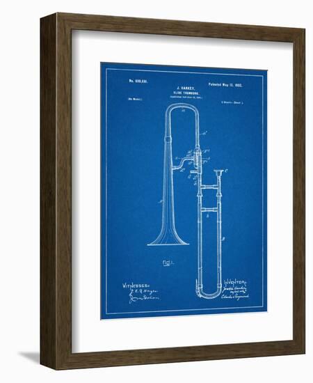 Slide Trombone Instrument Patent-null-Framed Art Print