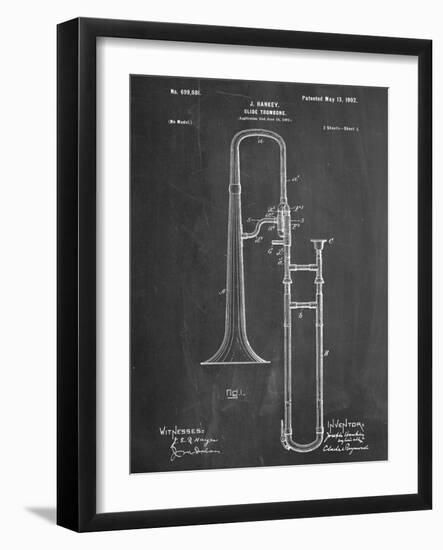 Slide Trombone Instrument Patent-null-Framed Art Print