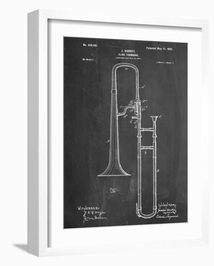 Slide Trombone Instrument Patent-null-Framed Art Print