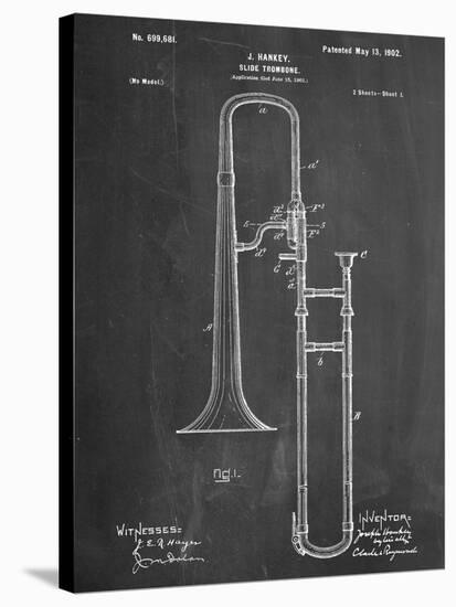 Slide Trombone Instrument Patent-null-Stretched Canvas