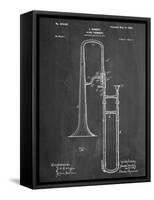 Slide Trombone Instrument Patent-null-Framed Stretched Canvas