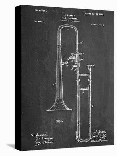 Slide Trombone Instrument Patent-null-Stretched Canvas