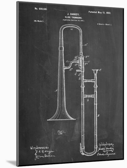 Slide Trombone Instrument Patent-null-Mounted Art Print