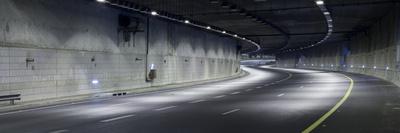 Empty Tunnel at Night - Light at the End of Tunnel - Sepia Toning-slidezero-Photographic Print