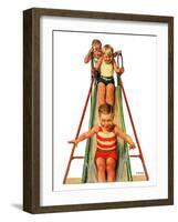 "Sliding into Water,"July 12, 1930-Lawrence Toney-Framed Giclee Print