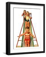 "Sliding into Water,"July 12, 1930-Lawrence Toney-Framed Giclee Print