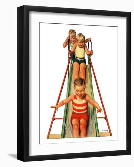 "Sliding into Water,"July 12, 1930-Lawrence Toney-Framed Giclee Print