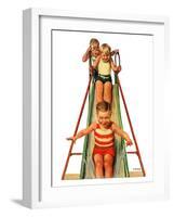 "Sliding into Water,"July 12, 1930-Lawrence Toney-Framed Giclee Print