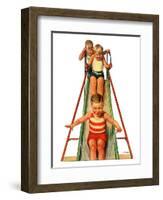 "Sliding into Water,"July 12, 1930-Lawrence Toney-Framed Giclee Print