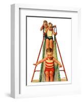 "Sliding into Water,"July 12, 1930-Lawrence Toney-Framed Giclee Print