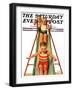 "Sliding into Water," Saturday Evening Post Cover, July 12, 1930-Lawrence Toney-Framed Giclee Print